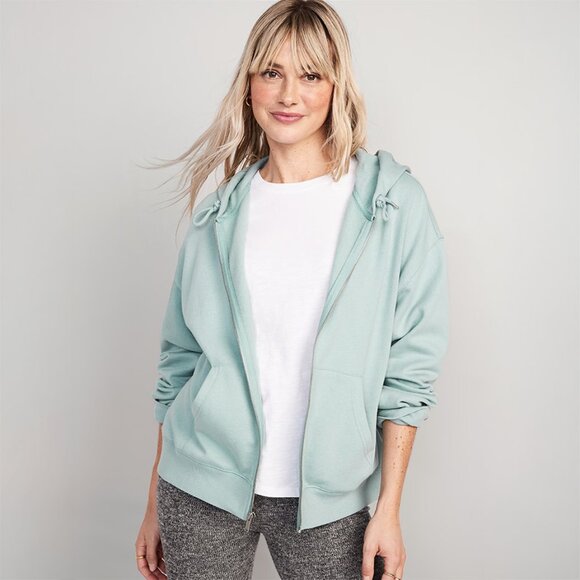 Old Navy Tops - NWT – Old Navy Slouchy Fleece Full-Zip Hoodie (Ionian Sea)